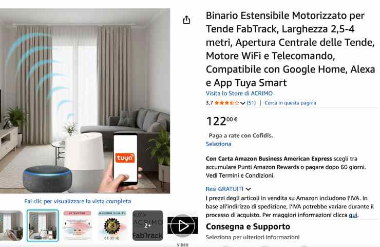 binario tende con telecomando