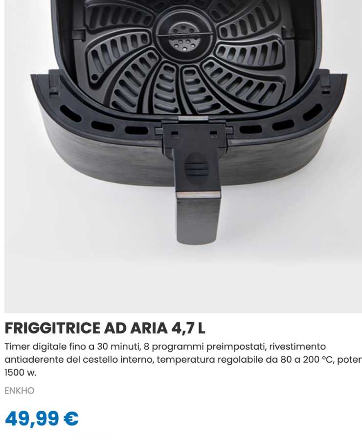 friggitrice ad aria eurospin