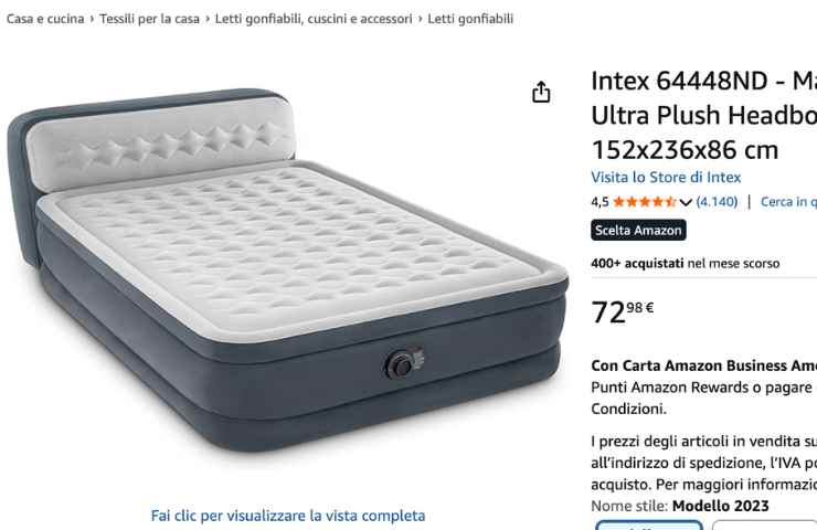 materasso gonfiabile su Amazon