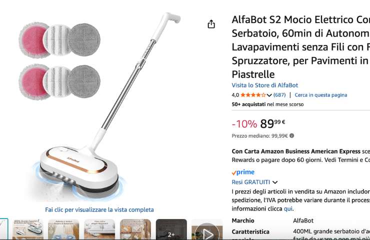 mocio elettrico lavapavimenti